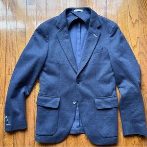 Gant Rugger 'Unconstructed' Navy Houndstooth Blazer Sz 34 Wool Unlined Surgeon's